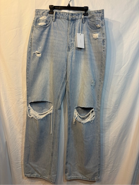 Vervet Denim - NWT Vervet Blue Leslie 90s Vintage Flare Jeans Size 32 Distressed Wide Leg